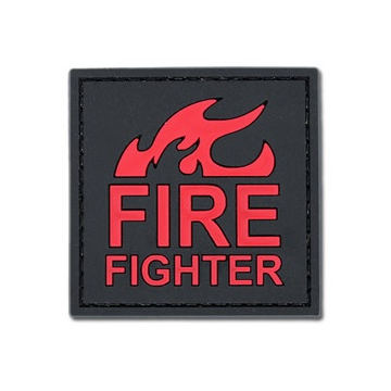 Nášivka na suchý zip 4TAC Firefighter - Black /50x50mm