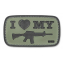 Nášivka na suchý zip 101 Inc. Love My M4 - OD Green / 68x39mm
