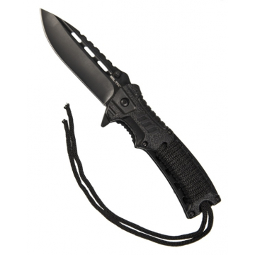 Zavírací nůž MilTec s křesadlem - Black / 10cm