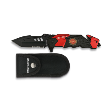 Nůž s řezacím a úderným nástrojem Albainox Fire Fighter / 8.5cm