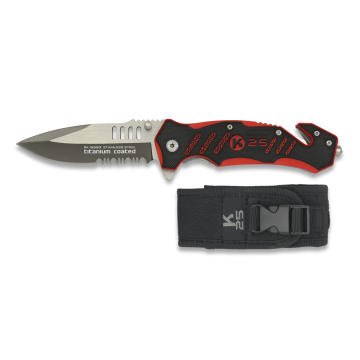 Nůž K25 Tactical Black-Red / 8.8cm