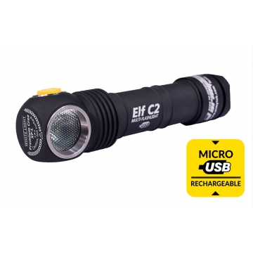 Čelovka Armytek Elf C2 XP-L Magnet USB / Studená bílá / 1050lm (2h) / 106m / 6 režimů / IP68 / Včetně 1 x Li-ion 18650 / 65gr