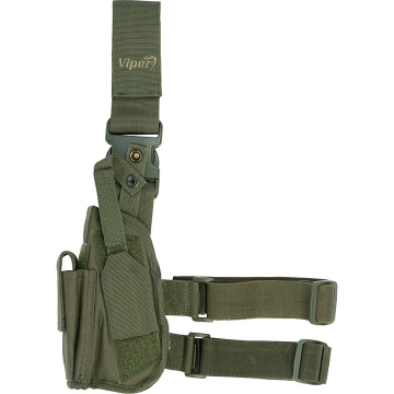 Taktické stehenní pouzdro na pistole pro leváky Viper Tactical Green