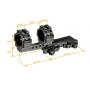 Montáž pro optiku 30mm na Picatinny - UTG M3S40070R2 QR Lever Lock Integral / Base 100 mm / Offset 63 mm