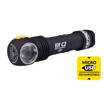 Čelovka Armytek Elf C2 XP-L Magnet USB / Teplá bílá / 980lm (2h) / 102m / 6 režimů / IP68 / Včetně 1 x Li-ion 18650 / 65gr