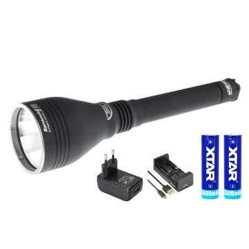 Sada Power+ : Svítilna Armytek Barracuda v2 XP-L HI / Studená bílá + 2 baterie 18650 3500mAh + Nabíječka + Adapter