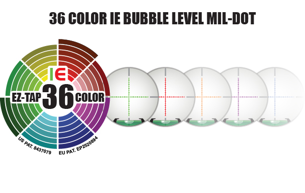 36 COLOR IE BUBBLE LEVEL MIL-DOT