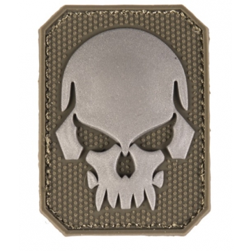 Nášivka na suchý zip MilTec SKULL OD Green / 5,5x4cm