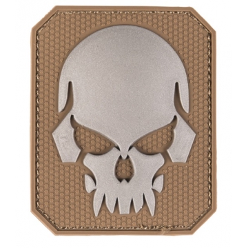 Nášivka na suchý zip MilTec SKULL Dark Coyote / 8x6,5 cm