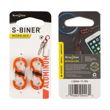 Hliníkova oboustranná karabina 2ks. Nite Ize S-Biner MicroLock Orange